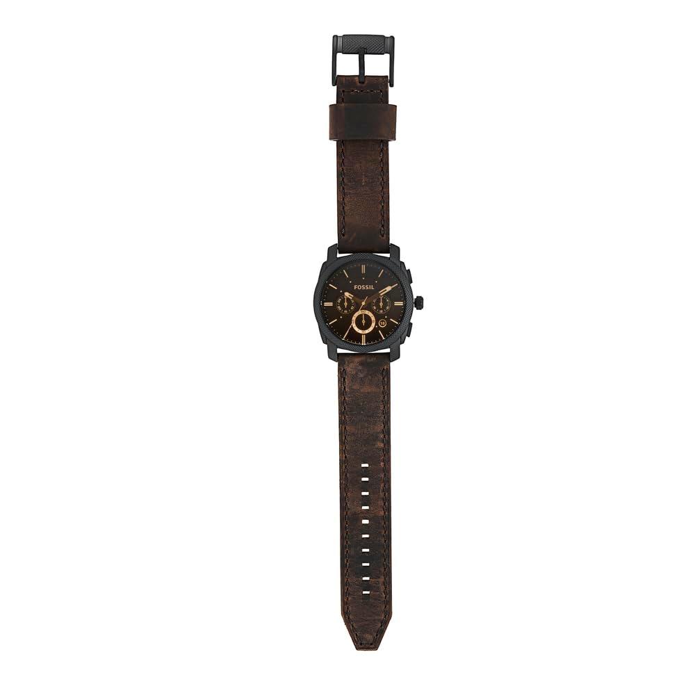 Fossil Machine meeste käekell, kronograaf kvartsmehhanismiga, roostevabast terasest või nahkrihmaga, tumepruun, 42MM – lisavaade