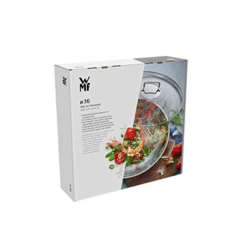 WMF Macao Woki Komplekt Induktsioon 2-osaline, 36 cm wokpann klaaskaanega, poleeritud Cromargan roostevaba teras, katmata – pilt 8