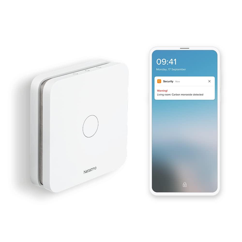 Netatmo – Nutikas vingugaasiandur, WiFi, 10-aastane aku, 85 dB alarm, isetestimise funktsioon, ei vaja nutikodu süsteemi, sertifikaadid EN 50291 ja NF