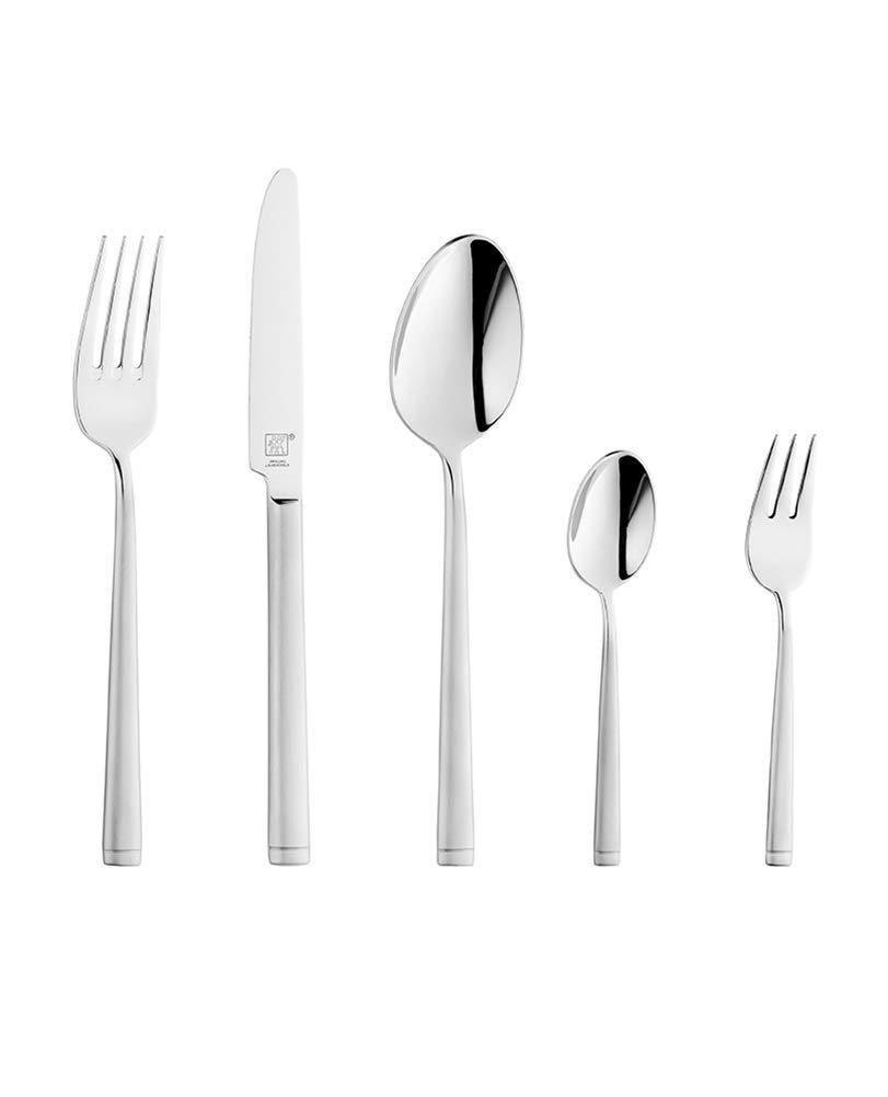 ZWILLING Senses söögiriistade komplekt, 68-osaline, 12 inimesele, 18/10 roostevaba teras, kvaliteetne tera teras, matt, hõbedane – detailne vaade