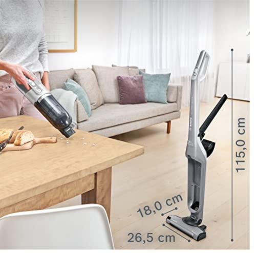 Bosch juhtmevaba varstolmuimeja Flexxo 2in1 Serie 4 BBH3K2801, käsitolmuimejaga, kotivaba, suur imemisvõimsus, pikk tööaeg, LED-valgustusega otsik, kõikidele põrandatüüpidele, hõbedane – pilt 11