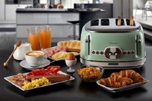 Ariete Vintage 156, 4-viilune röster, retro stiilis röster 6 röstimisastmega, automaatne väljastus, sulatusfunktsioon, eemaldatav purusahtel, roostevabast terasest korpus, 1600W, roheline – pilt 7