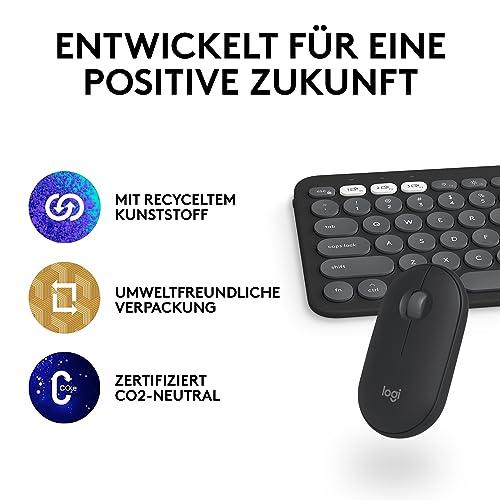 Logitech Pebble 2 Combo Macile – juhtmevaba klaviatuur ja hiir, stiilne, vaikne ja mobiilne, Bluetooth-ühendusega, kergesti kohandatav, QWERTZ-paigutus, grafiit – pilt 13