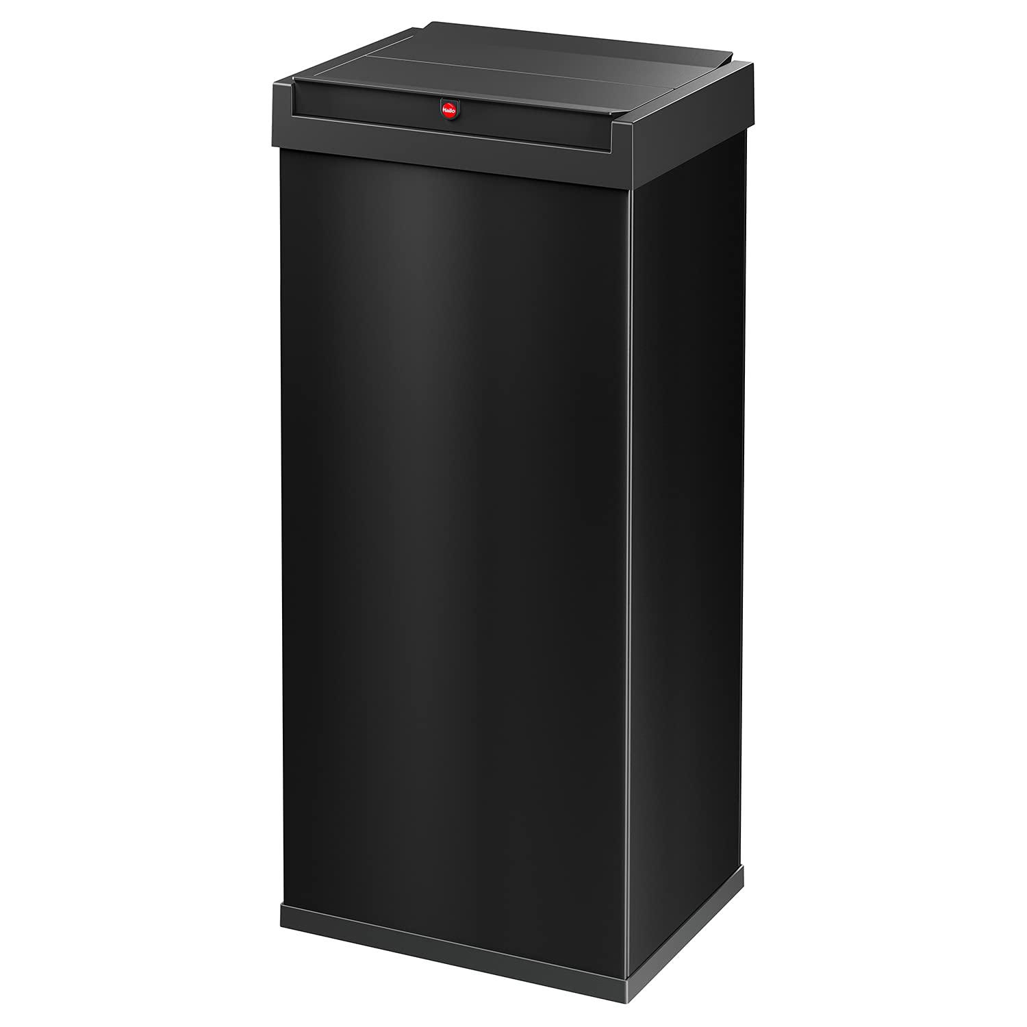 Hailo Big-Box Swing XL prügikast – 1 x 52 liitrit – isesulguv kiikekaas – terasplekist – prügikotiraam – ristkülikukujuline köögiprügikast – valmistatud Saksamaal – must