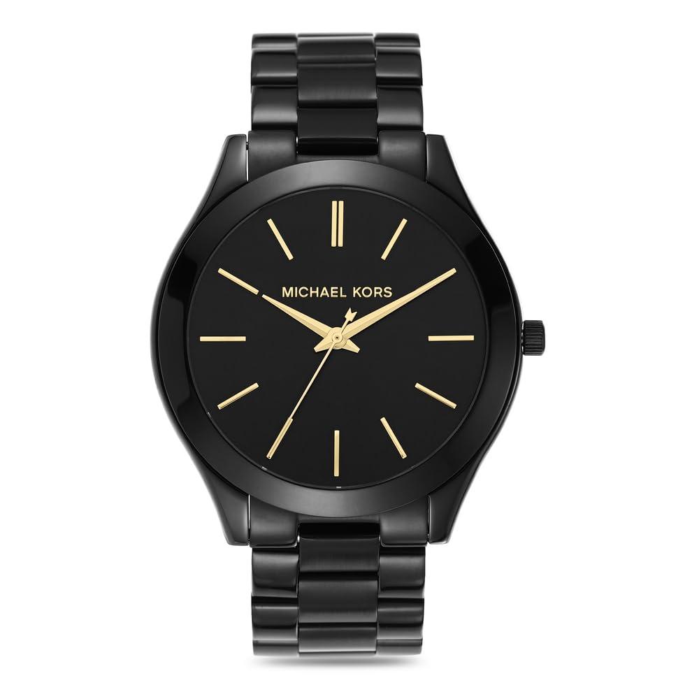 Michael Kors Runway naiste käekell, kvartsmehhanism roostevabast terasest, keraamilise või nahkrihmaga, must ja kuldne, 38MM – pakend ja tarvikud