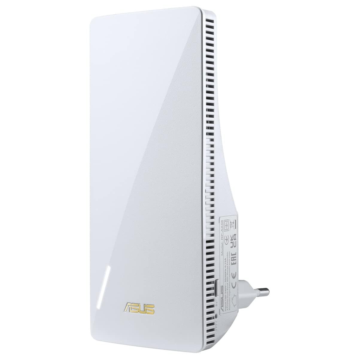 ASUS RP-AX58 AX3000 kaheribaline WiFi 6 leviala laiendaja/AiMesh laiendaja (160 MHz ribalaius 5 GHz kanalitel, rakendusepõhine seadistamine, lai ühilduvus)