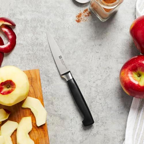 ZWILLING Vier Sterne noakomplekt, 3-osaline (Spick-/kaunistusnuga 10 cm, lihalõikenuga 16 cm, kokanuga 20 cm), roostevaba eriteras, ergonoomiline plastkäepide, must [valmistatud Saksamaal] – pilt 7
