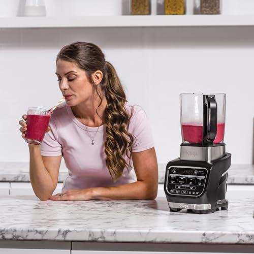 Ninja Foodi Mikser & Supivalmistaja, 10 Auto-iQ programmi, 1,7L klaaskann, kuumade ja külmade jookide blender, sisseehitatud küttekeha, tampija, puhastusprogramm & hari, 1000W, Must HB150EU – pilt 11