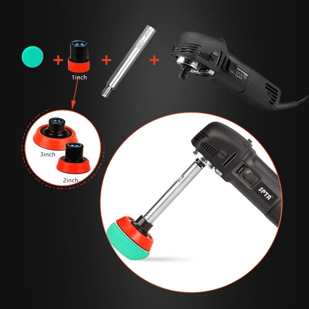 Mini poleermasin, SPTA 780W poleerija 6 muutuv kiirus, külgkäepide, 25/50/80mm poleerimispadjad/villaketas/lihvpaber, auto ja mööbli poleerimiseks – HROMPS3AC – lisavaade