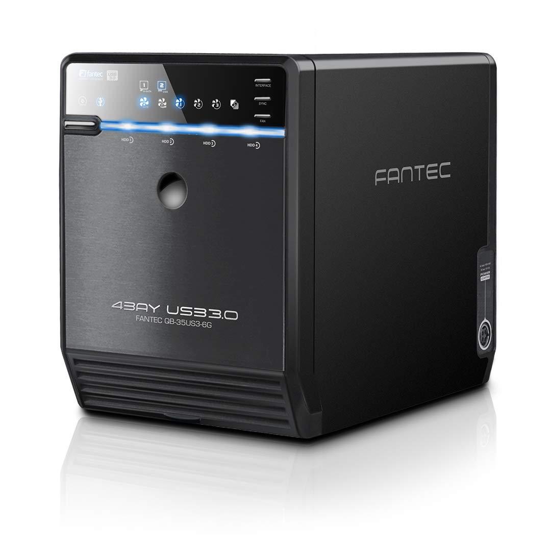 FANTEC QB-35US3-6G väline 4-kohaline kõvakettakorpus (sobib 4x 8,89 cm (3,5-tollistele) SATA I/II/III kõvaketastele, USB 3.0 SuperSpeed ja eSATA ühendus, 6G tugi, 80 mm temperatuuri järgi reguleeritav ventilaator) – pilt 8