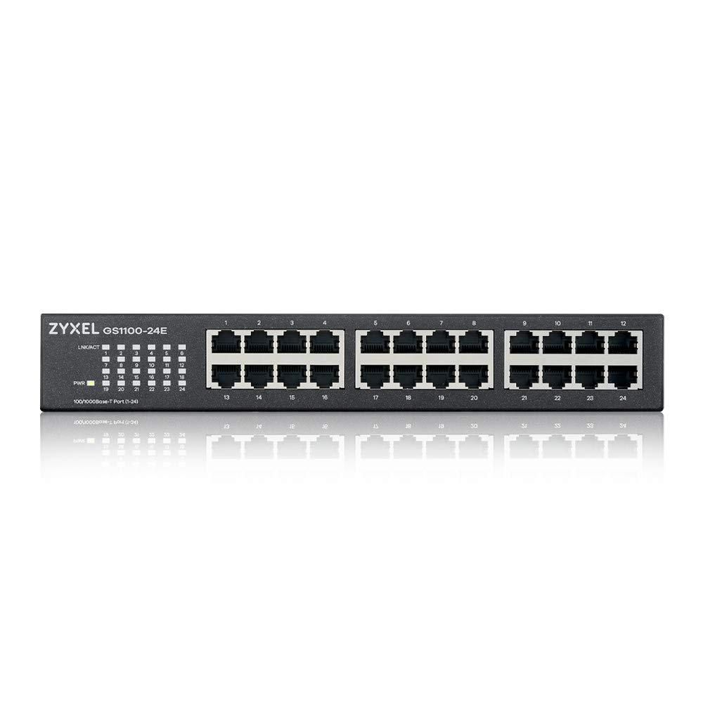 Zyxel 24-pordiline Gigabit Ethernet haldamata lüliti – ventilaatorita disain [GS1100-24E] – detailne vaade