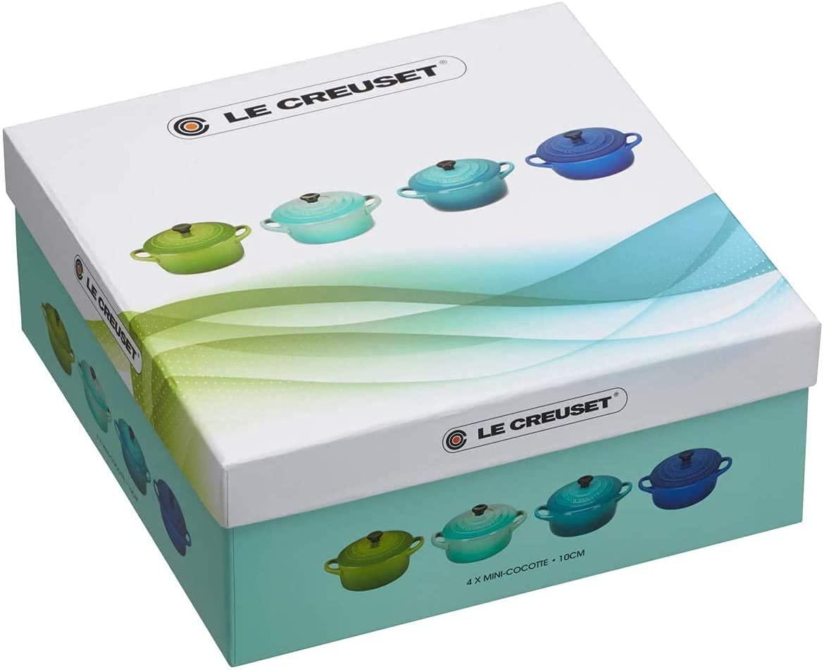 Le Creuset 4-osaline Mini Cocotte komplekt, keraamika, 200 ml, 10 x 5 cm, Meretoonid (Roheline/Türkiis/Sinine/Münt) – kasutusnäide