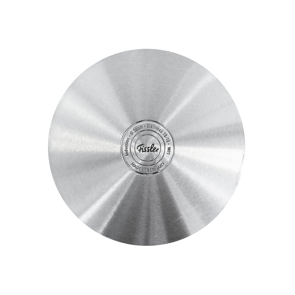 Fissler Pure Collection / Roostevabast terasest serveerimispann (Ø 28 cm) katmata praepann, sisemine mõõteskaala, kõrge serv, 10-aastane garantii – Induktsioon, Hõbe – lisavaade