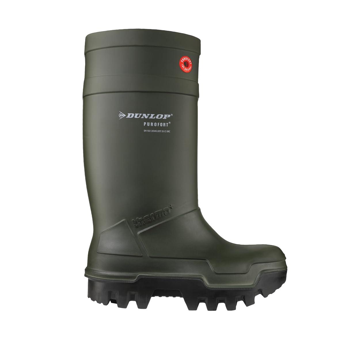DUNLOP kaitsejalatsid meestele Purofort Thermo+ täisohutusega kummikud, roheline, 44/45 EU – pakend ja tarvikud