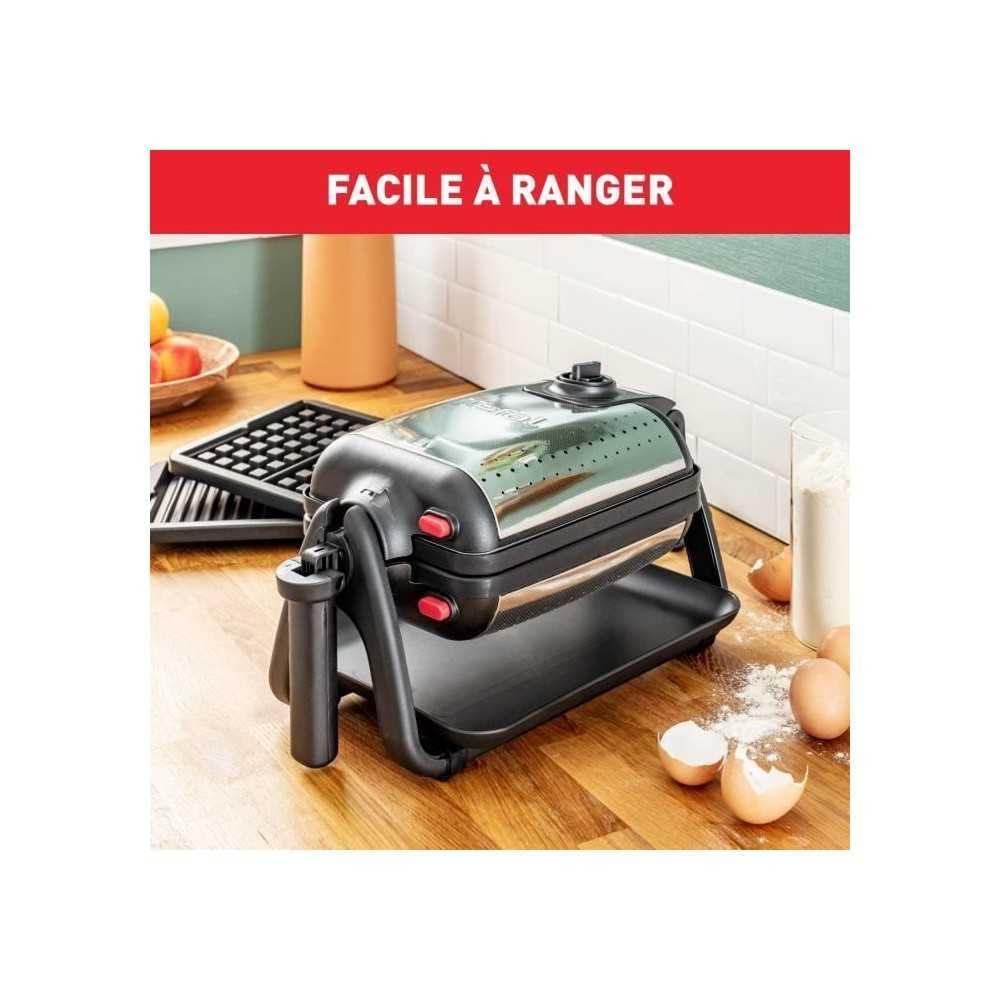 Tefal King Size vahvliküpsetaja WM756D, topeltvahvliküpsetaja 2 Belgia vahvli jaoks, pöörlev mehhanism, mittenakkuvad plaadid, paksud vahvlid, temperatuuri reguleerimine, lihtne puhastamine, 120W, 1L – pilt 6