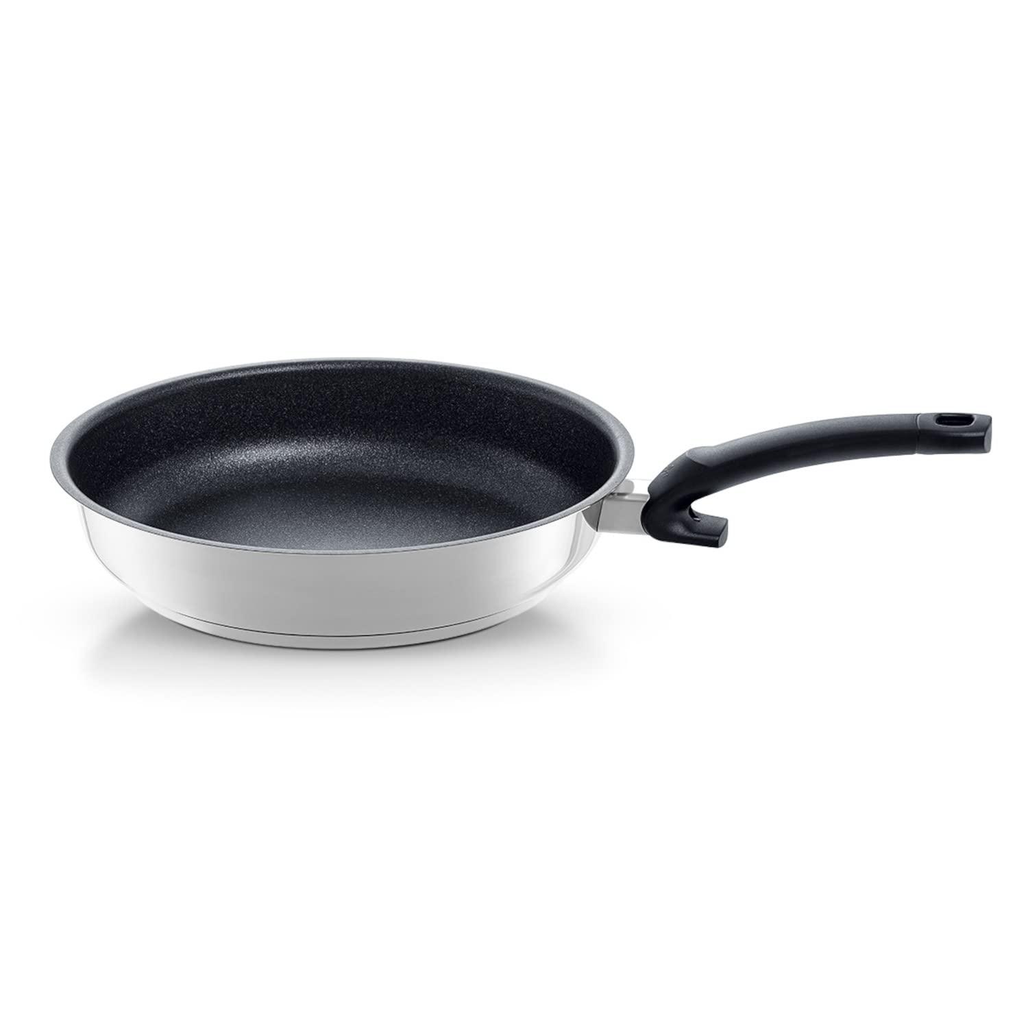 Fissler Adamant Premium – kriimustuskindel mittenakkuv roostevabast terasest pann (Ø 28 cm), induktsiooniga ühilduv, hõbedane – detailne vaade