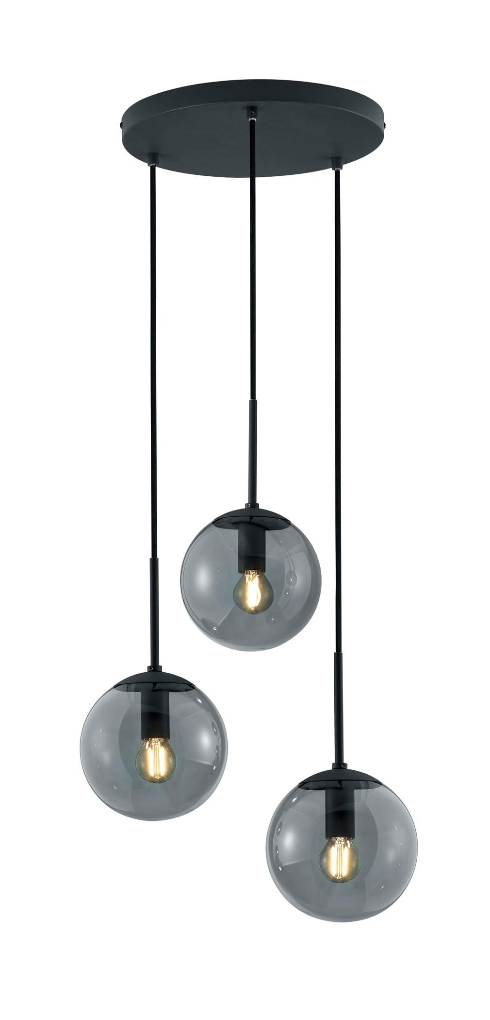 Trio Leuchten rippvalgusti Balini 308590342, antratsiitmetall ja suitsuklaas, 3x E14 (ilma pirnideta)