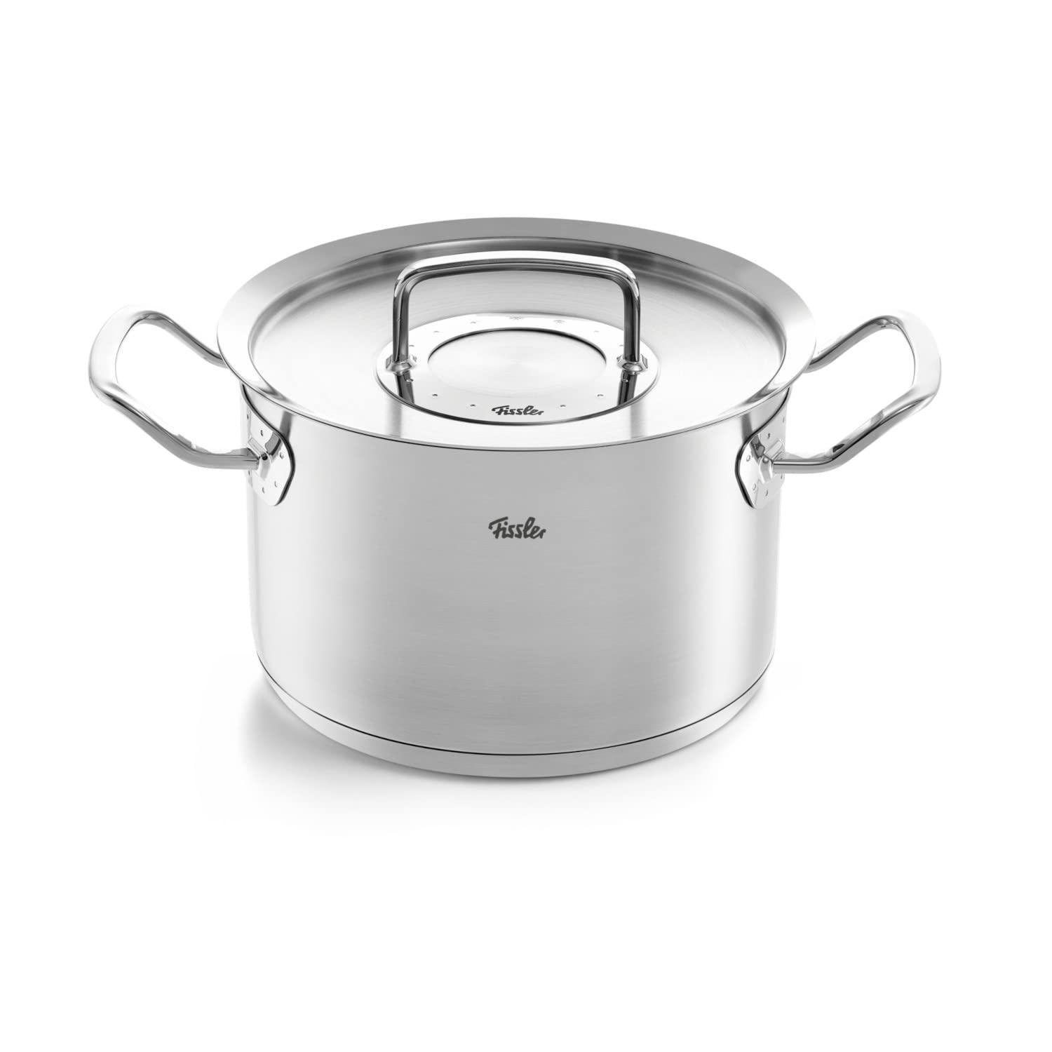 Fissler Original-Profi Collection roostevabast terasest potikomplekt, 5-osaline, metallkaanega + tasuta roostevaba terase hooldus – induktsioonile sobiv, hõbedane – kasutusnäide