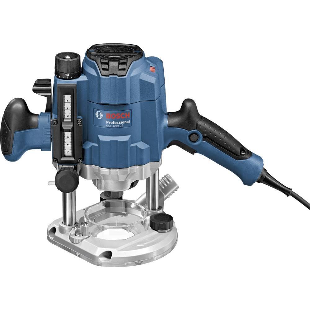Bosch Professional ülafrees GOF 1250 CE (sisaldab 19 mm mutrivõtit, paralleeljuhikut peenhäälestusega, kopeerhülsi adapterit, suruhoidikut, L-BOXX)