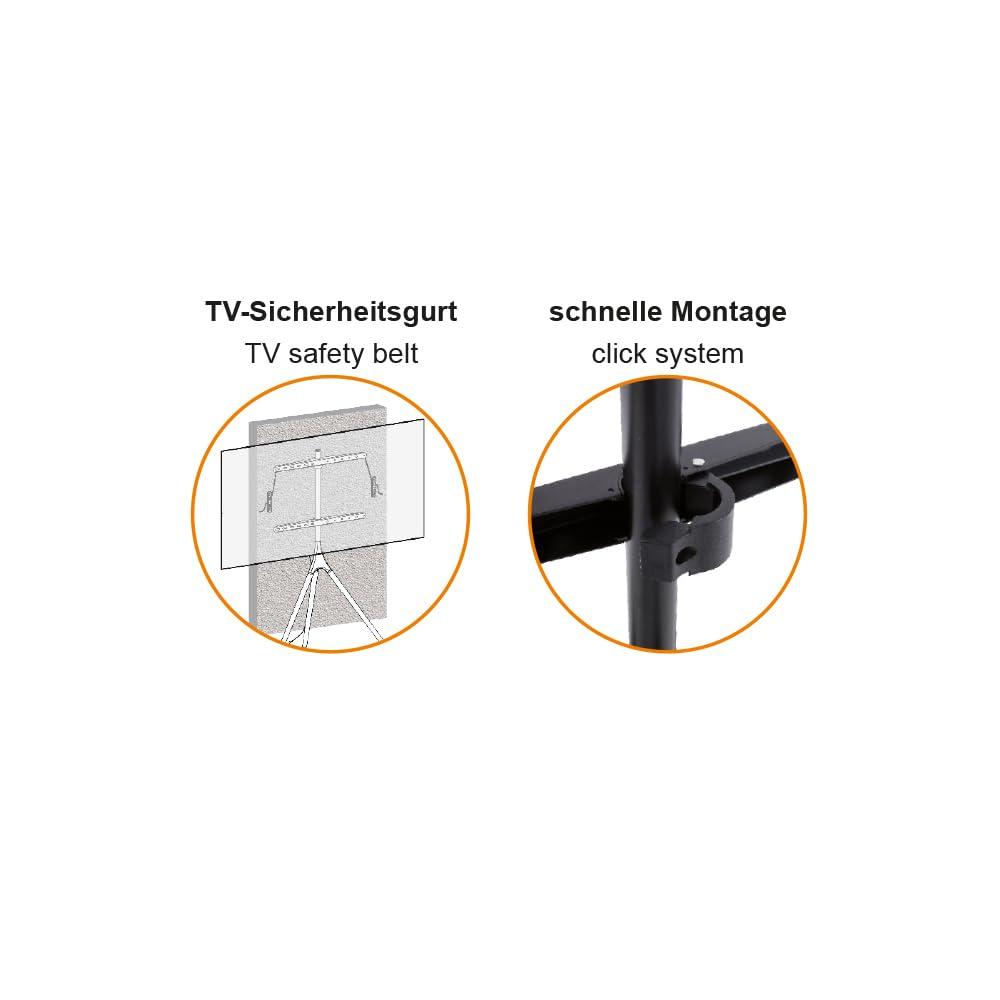 my wall HT 22 L TV-põrandastatiiv, kõrguse reguleerimisega, pööratav, 81,3 cm (32) – 190,5 cm (75) – kasutusnäide