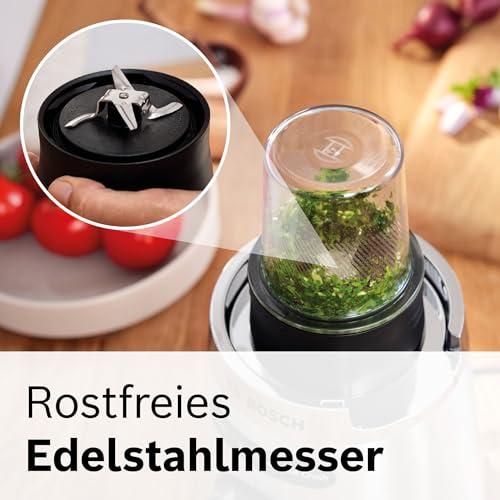 Bosch VitaPower Series 4 MMB6177S blender, roostevabast terasest terad, 1,5L ThermoSafe klaaskann, 0,6L kaasaskantav pudel, stopper, universaalne hakkija, 30 000 p/min, 1200W, hõbedane – pilt 7