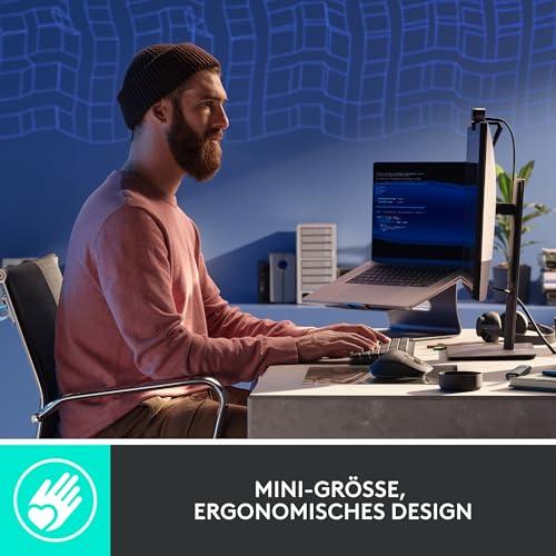 Logitech MX Mechanical Mini juhtmevaba mehaaniline klaviatuur taustvalgustusega, lineaarsed klahvid, Bluetooth, USB-C, macOS, Windows, Linux, Android, metall, Saksa QWERTZ paigutus – Grafiit – pakend ja tarvikud
