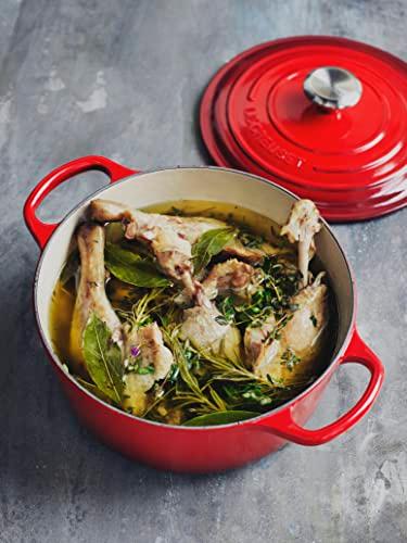Le Creuset Signature malmist ahjupott kaanega, Ø 24 cm, ümmargune, sobib kõikidele pliiditüüpidele ja induktsioonile, maht: 4,2 l, 4,305 kg, kirsipunane – pilt 8