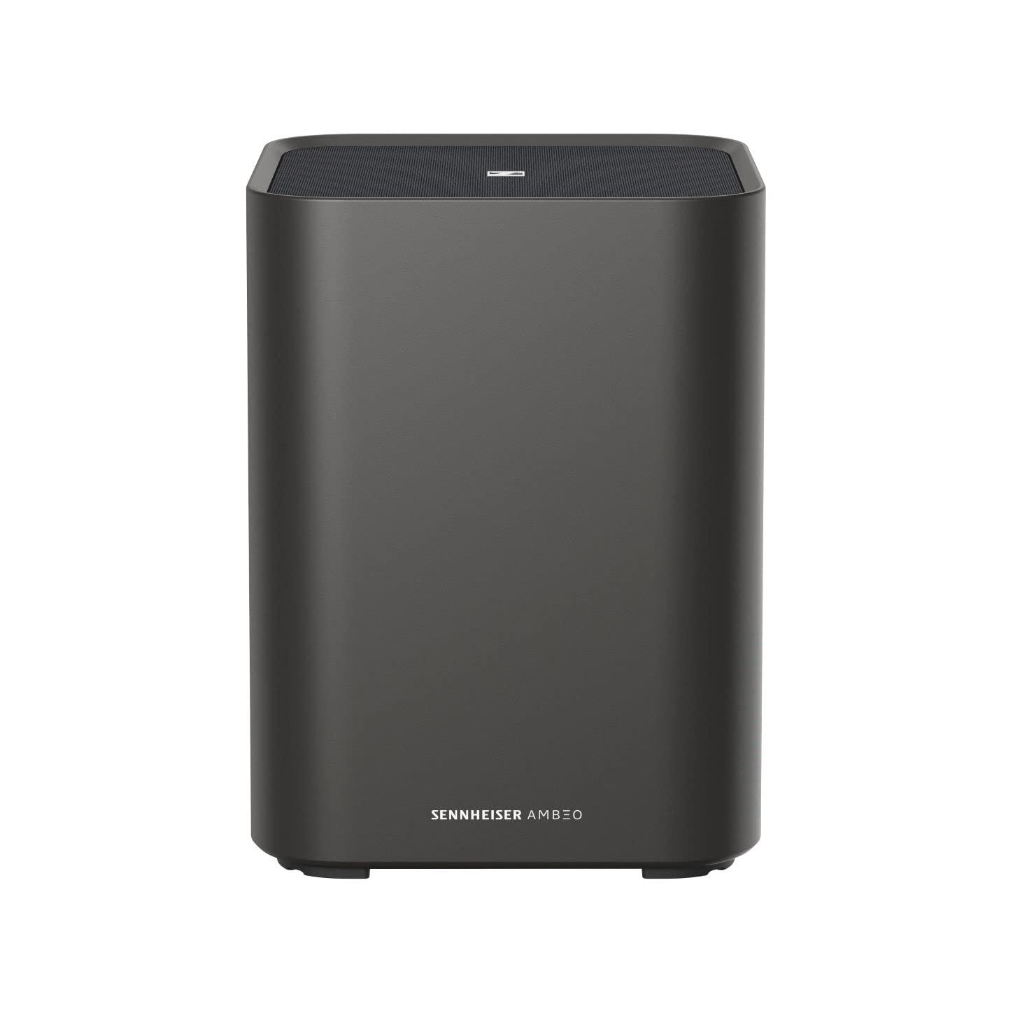 Sennheiser AMBEO Sub teleri ja muusika jaoks – EU-pistik – 3D Surround-heliga sügav ja võimas bass kuni 27 Hz – 8” subwoofer 350W klass D võimendiga – ühilduv AMBEO Soundbar toodetega, must