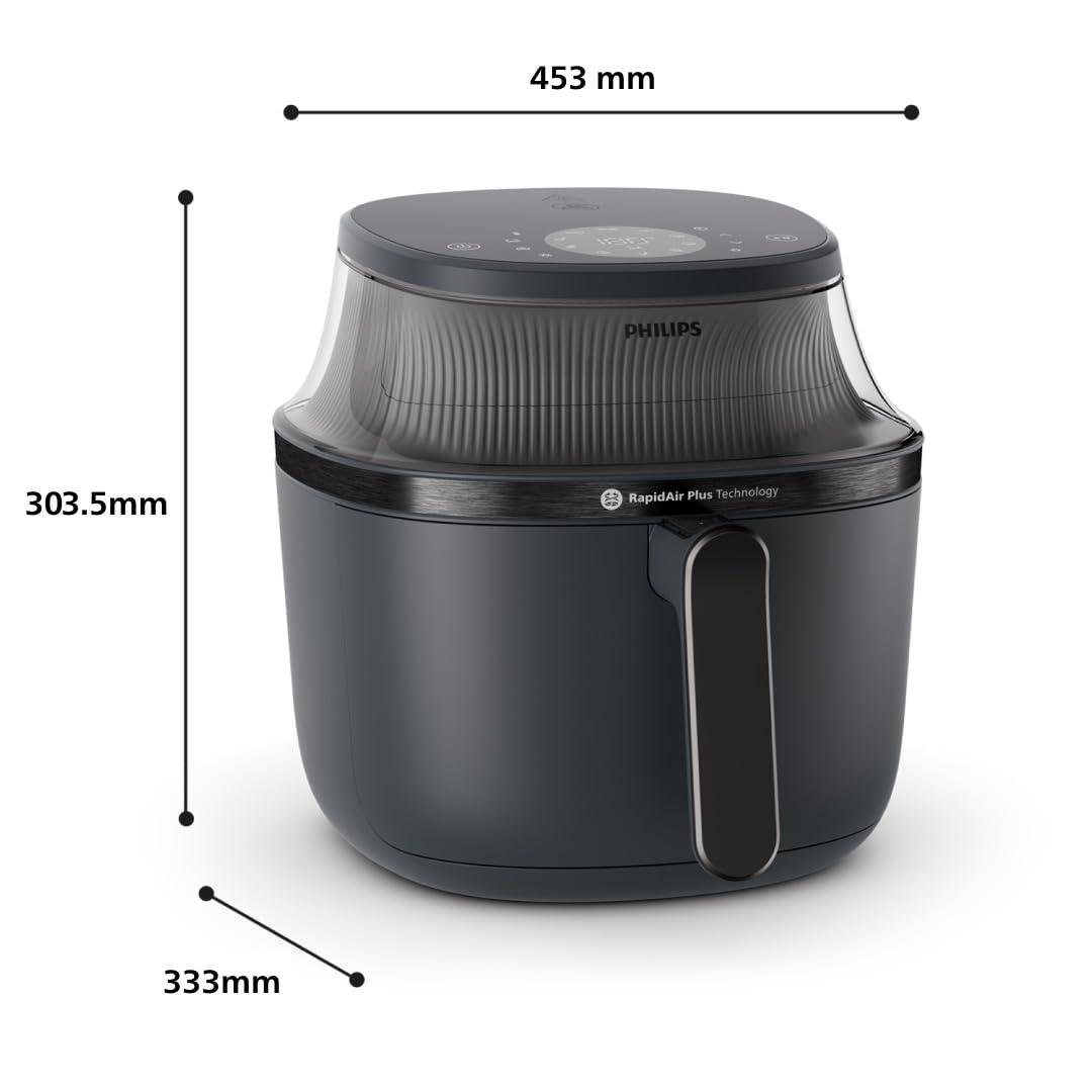Philips Airfryer 3000 seeria 7,2L, vaateaken, 16-in-1 küpsetusfunktsioonid, RapidAir Plus tehnoloogia, rasva eemaldamine, HomeID retseptiäpp, lihtne puhastamine (NA340/00) – pilt 8