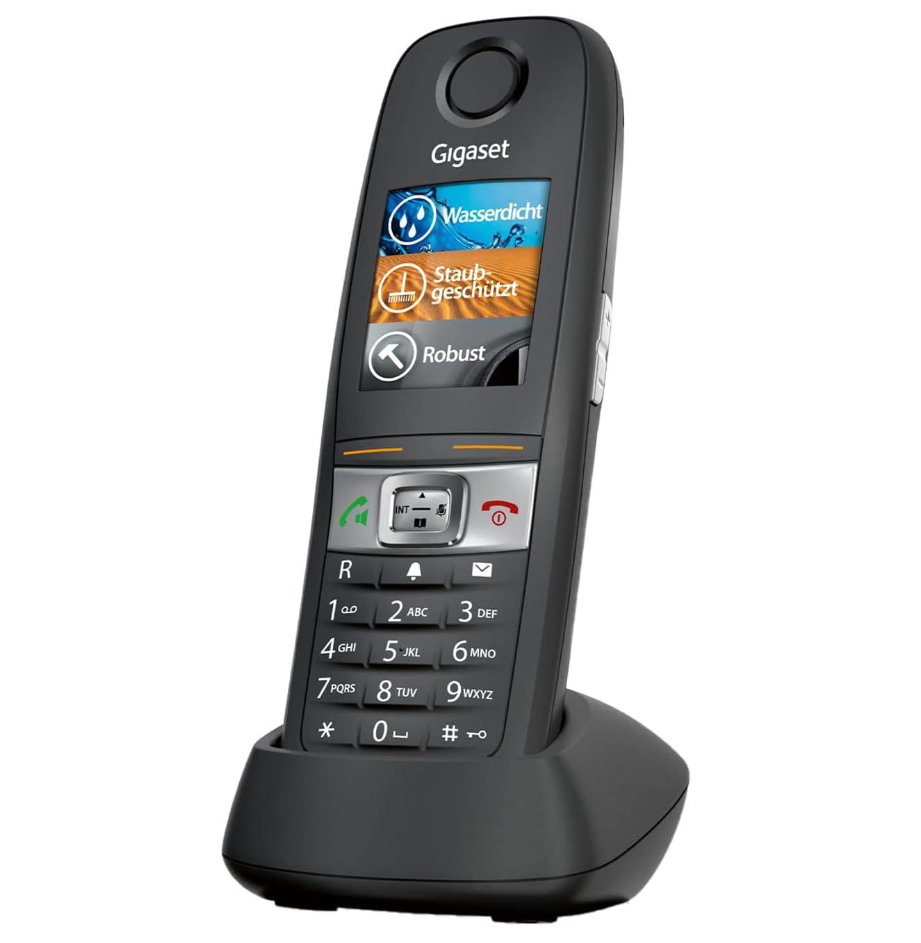Gigaset E630 – Vastupidav juhtmeta DECT-telefon – Töökodade mobiiltelefon – löögikindel, tolmukindel ja veekindel (IP65) – vibratsioonihäire – helitugevuse reguleerimine, must [Saksa versioon]