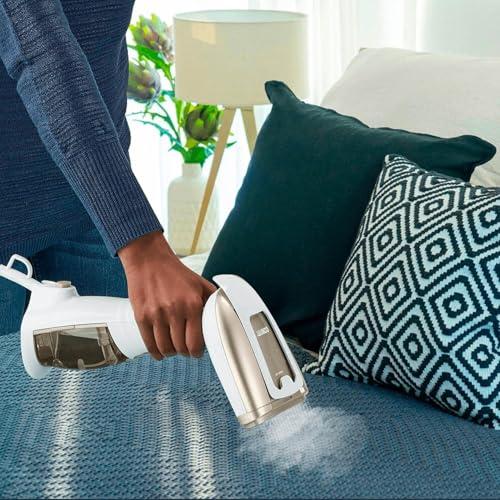 Conair Turbo ExtremeSteam aurusti 5 seadistusega | Auruvoog 25 g/min | Kiire kuumenemine | 3 otsikut erinevatele kangastele + viigiklots | valge/beež – pilt 16