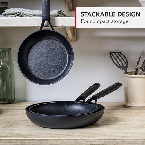 KitchenAid praepannide komplekt (20/24/28 cm) – Induktsioonisobiv, PFAS-vaba keraamiline mittenakkuv kate – Ahju- ja nõudepesumasinakindel – Must – pilt 10
