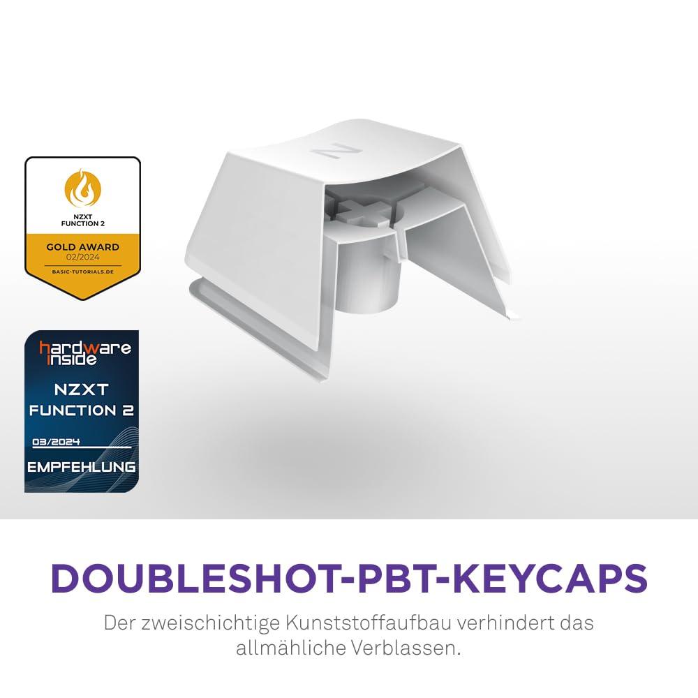 NZXT Function 2-2024 Optiline Täissuuruses Mänguriklaviatuur | RGB-taustavalgustus | 8K küsitlussagedus | Lineaarsed optilised lülitid | Reguleeritav käivitamine | Hot-Swap | Valge – DE (QWERTZ) – kasutusnäide