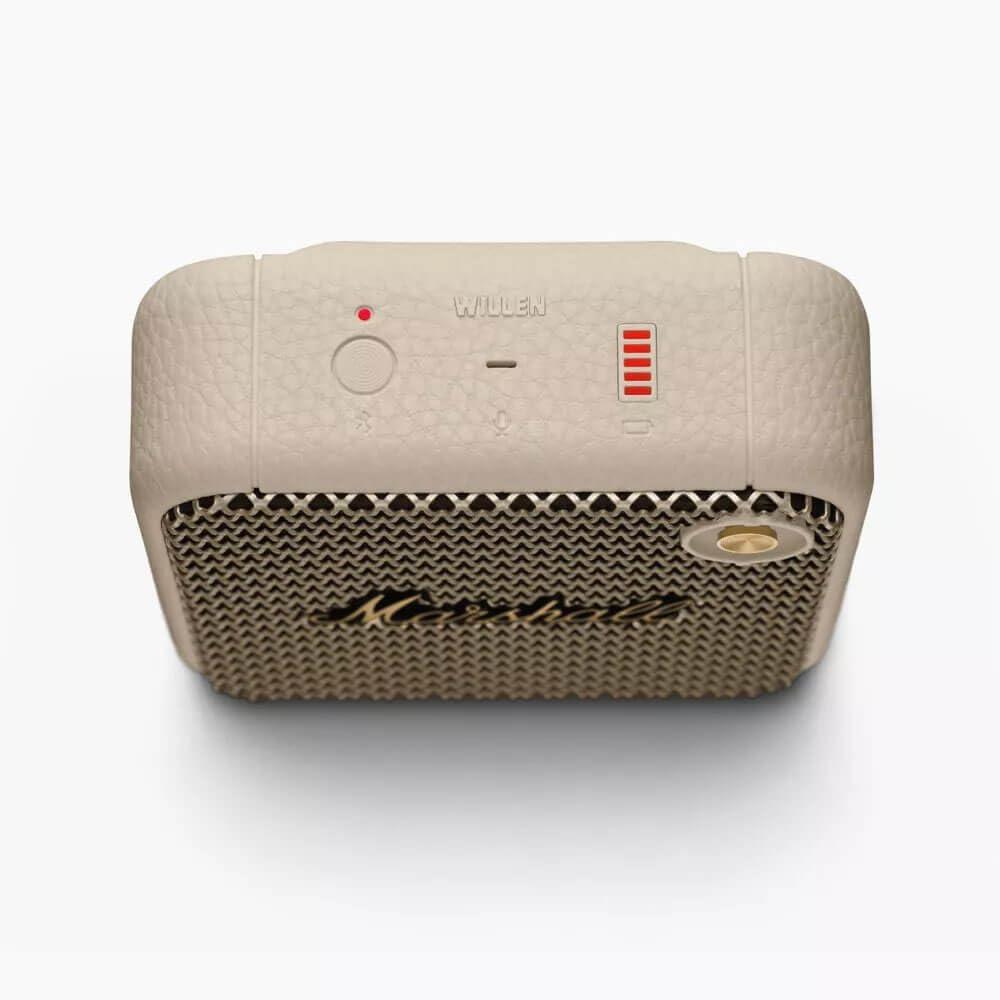 Marshall Willen Bluetooth-kõlar, juhtmevaba, üle 15 tunni mänguaega, veekindel IP67, kiirlaadimine, virnastatav – Kreem – kasutusnäide