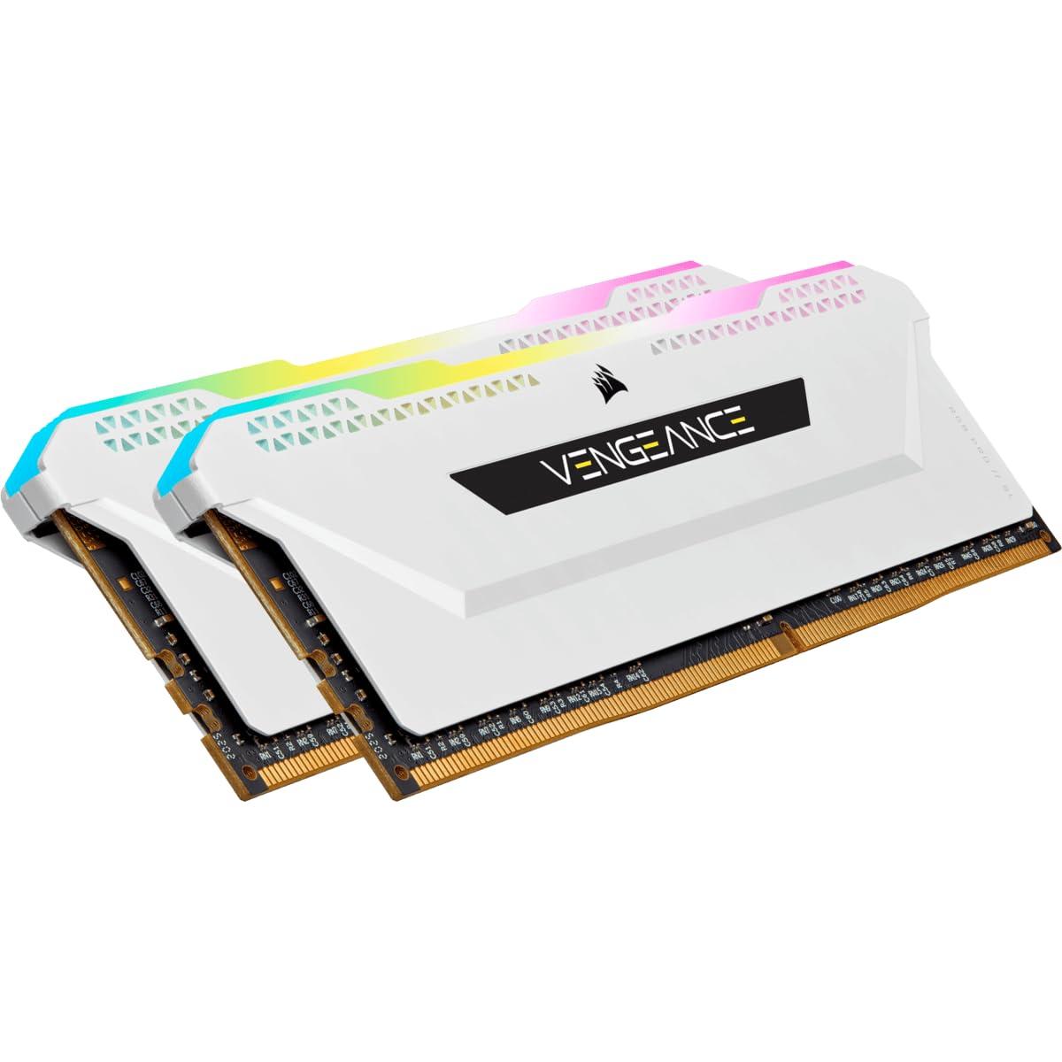 Corsair VENGEANCE RGB PRO SL 32GB (2x16GB) DDR4 3600 (PC4-28800) C18 1.35V Lauaarvuti Mälu – Valge – pakend ja tarvikud