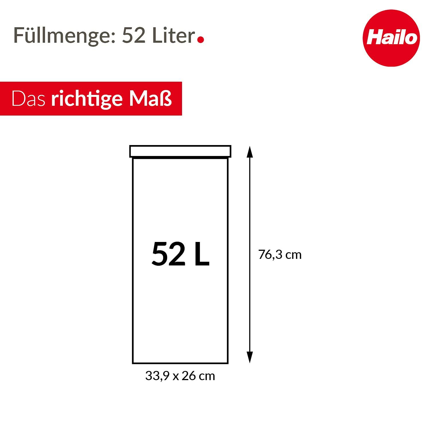 Hailo Big-Box Swing XL prügikast – 1 x 52 liitrit – isesulguv kiikekaas – terasplekist – prügikotiraam – ristkülikukujuline köögiprügikast – valmistatud Saksamaal – must – pilt 6