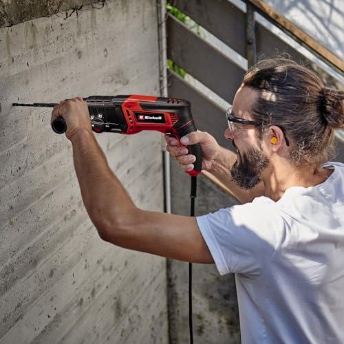 Einhell TC-RH 800 4F puurvasar (800 W, 2.6 J, puurimine + löökpuurimine + meiseldamine fikseerimisega/ilma, pneumaatiline löögimehhanism, SDS-Plus, pidevkäigu lukustus, kaasas E-Box) – detailne vaade