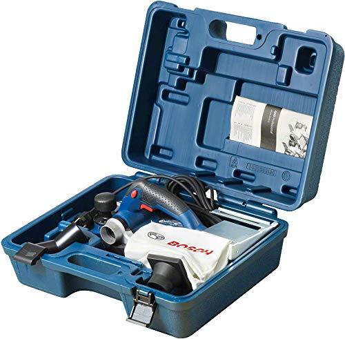 Bosch Professional Höövel GHO 26-82 D (710 W võimsus, paralleeljuhik, kuuskantvõti SW 2,5, tekstiilist tolmukott, tööriistakohver) – pakend ja tarvikud