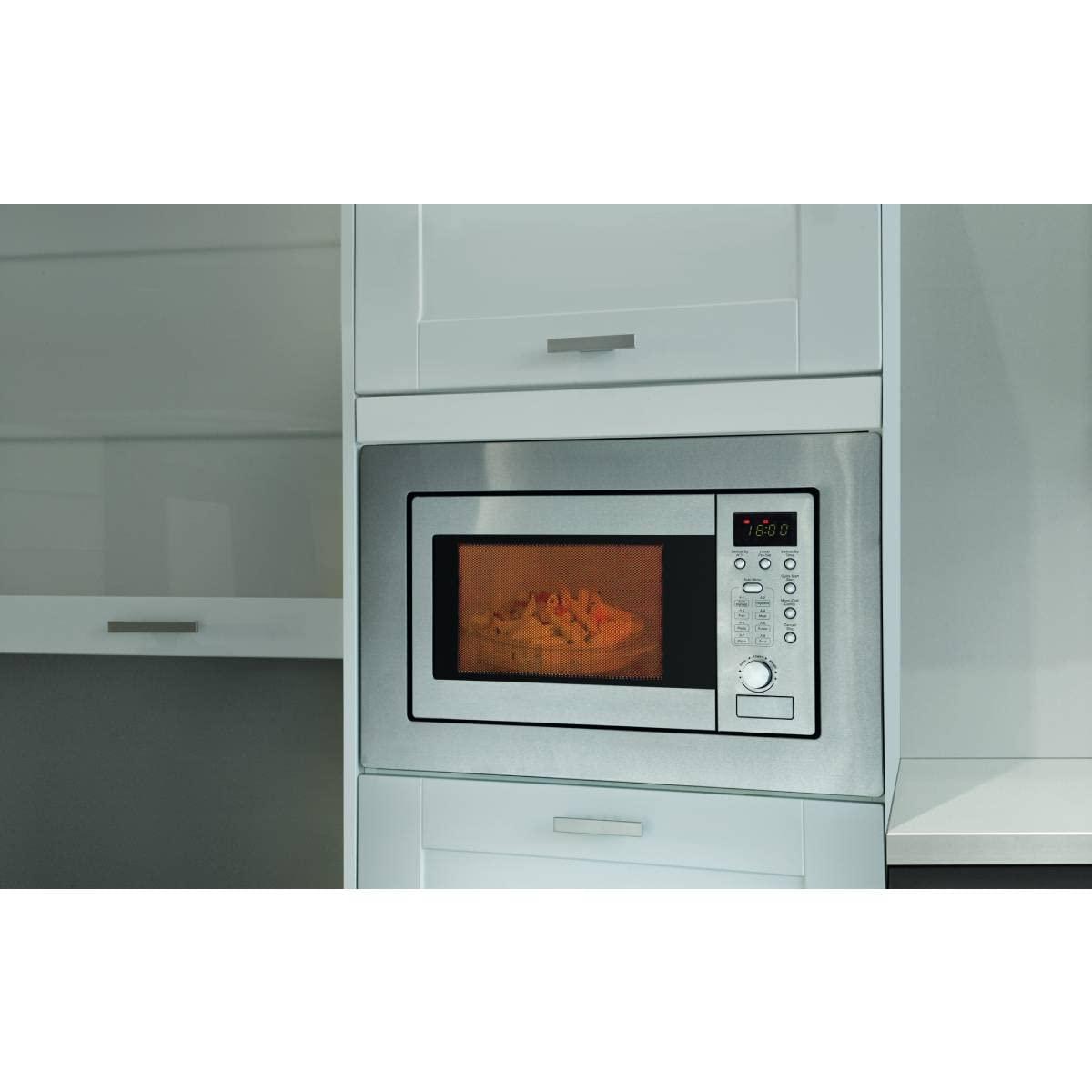 Bomann 2in1 integreeritav mikrolaineahi grilliga | 20 L küpsetusruum | 8 automaatprogrammi | Sulatusfunktsioon, grillrest ja pöördtaldrik (Ø 24,5 cm) | 800 W | Roostevaba teras | MWG 2215 EB – detailne vaade