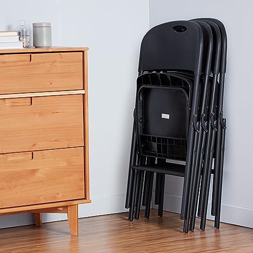 Amazon Basics kokkupandavad plastikust ja metallist toolid, 4-osaline komplekt, matkatooled, köögitoolid, sise- ja välistingimustes, must, kuni 158 kg – pilt 6