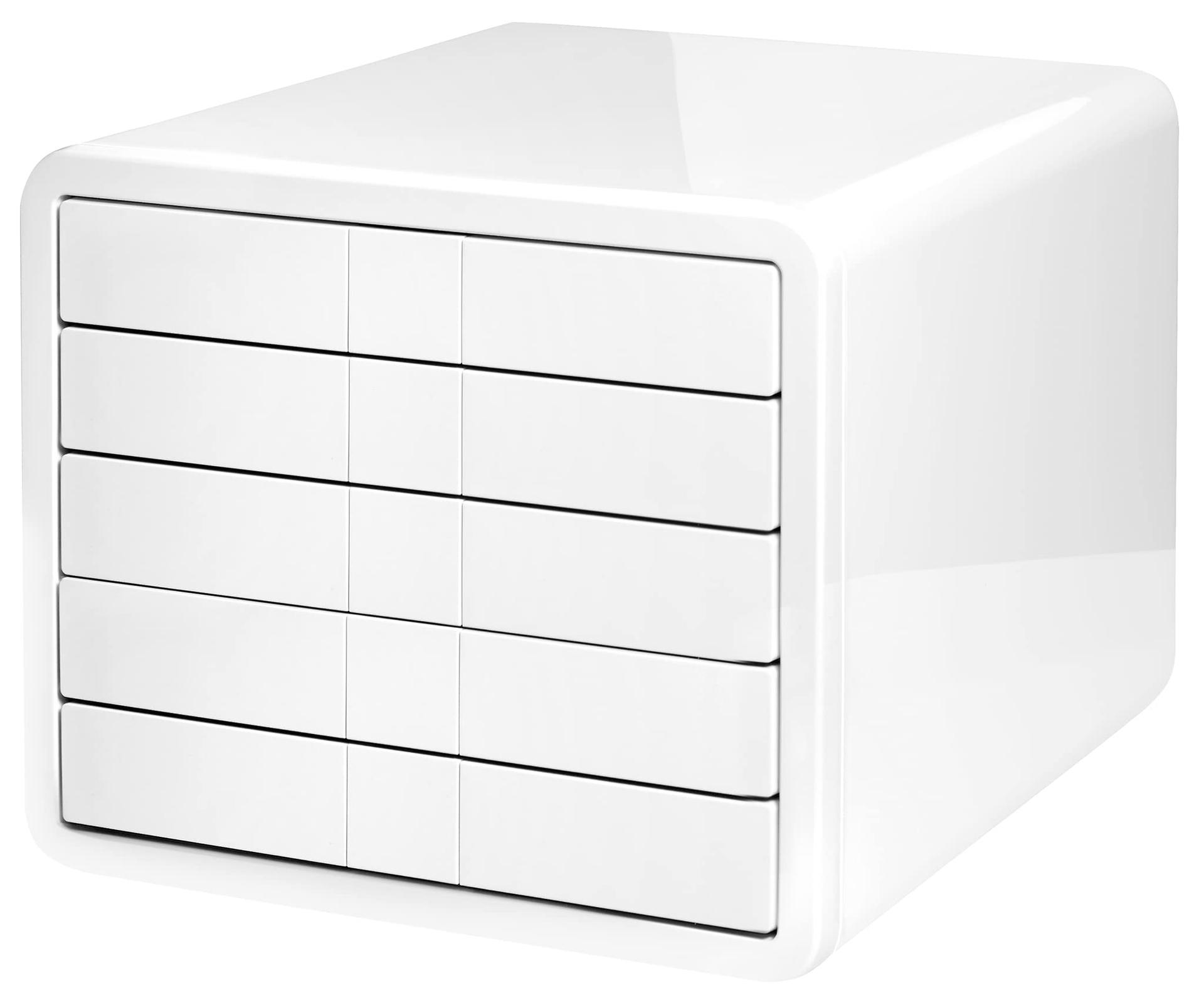 HAN sahtliboks i-BOX – 5 sahtliga lauakast A4/C4 formaadis dokumentide jaoks, modernne disainboks korrastatud töölaua jaoks, 1551-12, valge