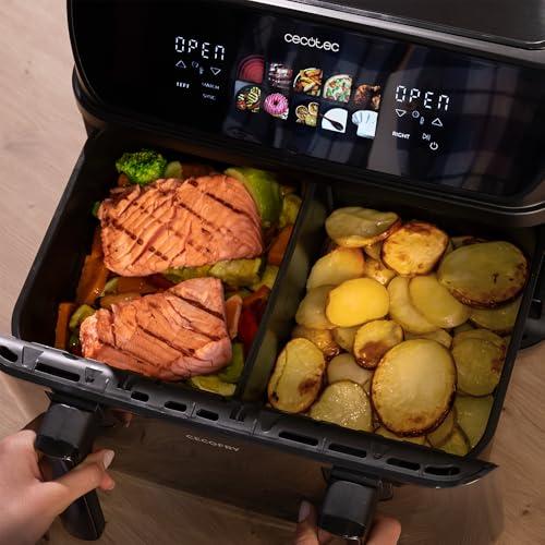 Cecotec kuumaõhufritüür ilma õlita – 10L – Grillplaat – Grill – Kahekordsed kütteelemendid – Air Fryer Cecofry&Grill Duoheat 10000, 2800W, liigutatav vahesein, temperatuuri reguleerimine 40-200°C, 10 menüüd – pilt 10