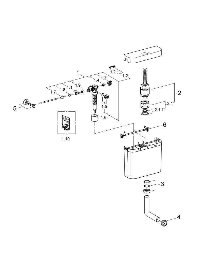 GROHE QUICKFIX Start – WC loputuskast (Start-Stop veesäästufunktsiooniga, 6-9L reguleeritav, pinnapealne), alpi valge, 37406SH0 – kasutusnäide