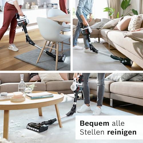 Bosch juhtmeta tolmuimeja Unlimited 7 BKS711MTB, tolmukotita, vahetatava akuga, painduva toruga, hügieenifiltriga, 10-aastase mootorigarantiiga, mini-turbodüüsiga, LED-valgustusega, turborežiimiga, valge – pilt 9