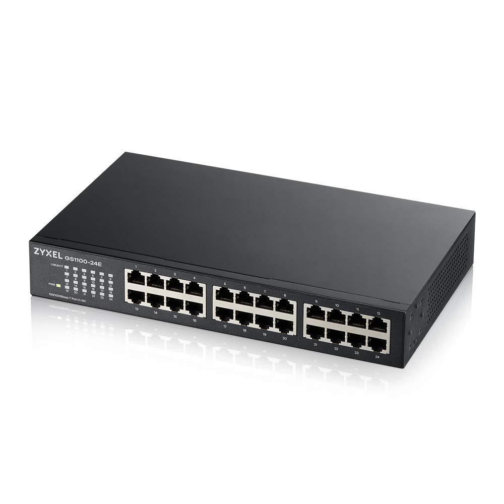 Zyxel 24-pordiline Gigabit Ethernet haldamata lüliti – ventilaatorita disain [GS1100-24E]