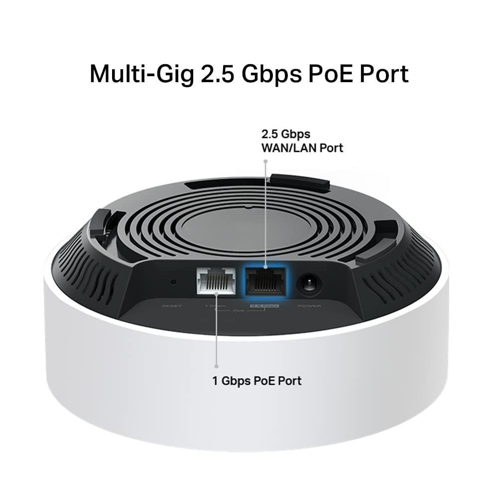 TP-Link Deco X50-PoE Wi-Fi 6 Mesh WLAN Komplekt (1 tk), AX3000 Kaksikribaline Ruuter ja Kordaja (Toetab PoE ja DC toitmist, 2.5G ja 1G port, WPA3, soovitatav 1-2 magamistoaga kodudele) – pakend ja tarvikud