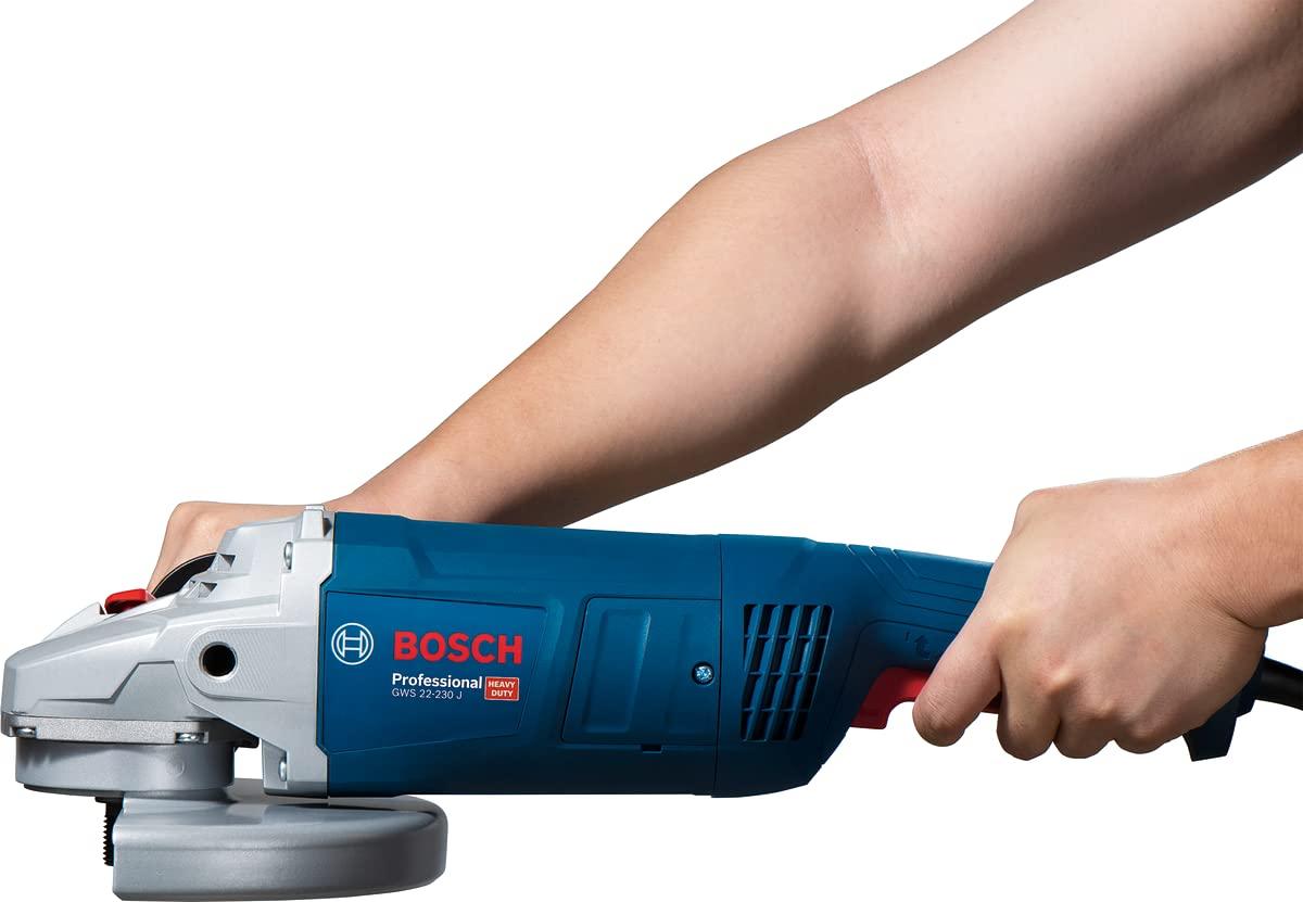 Bosch Professional nurgalihvija GWS 22-230 J (2200 W, kahekohaline võti, kinnitusäärik, pingutusmutter, kaitsekate, lisakäepide) – lisavaade