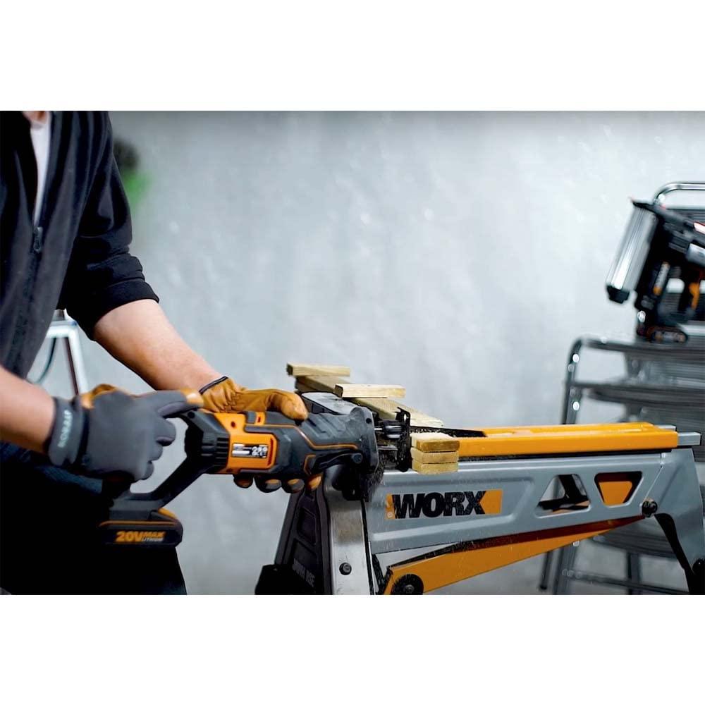 WORX WX500.9 akuga tikksaag 20V – võimas ja ergonoomiline saag, muudetava kiirusega (sisaldab puidu- ja metalli lõikeketast, ilma aku ja laadijata) – lisavaade