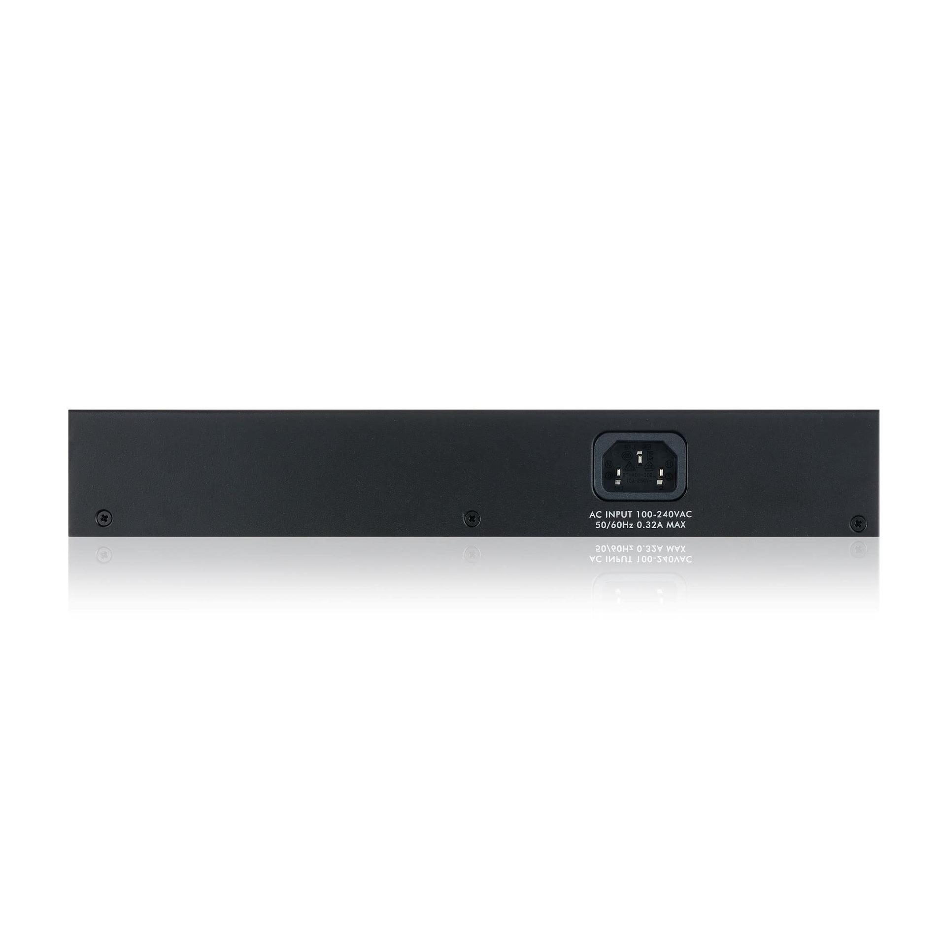 Zyxel 24-pordiline Gigabit-switch | Nutikas hallatav | Laua- ja rack-montaaž | Vaikne ventilaatorita disain | VLAN, IGMP, QoS [GS1900-24E] – pakend ja tarvikud