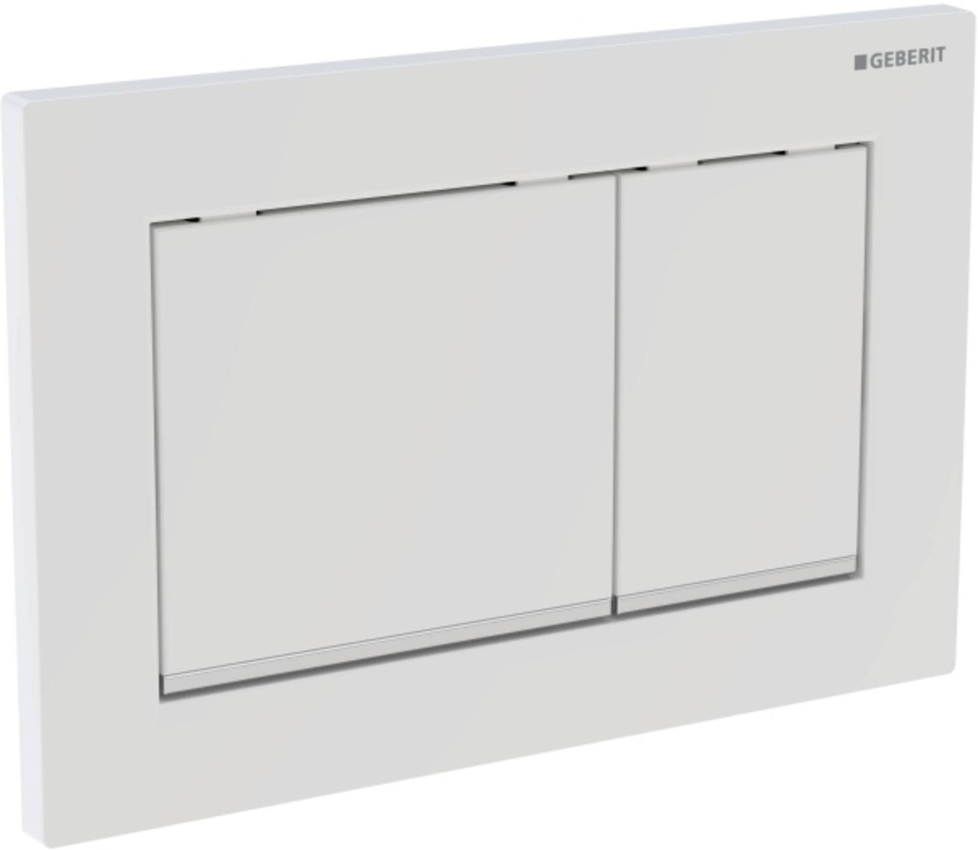 Geberit 115080KJ1 loputusplaat OMEGA30 kahe loputusega, kroom/valge – detailne vaade